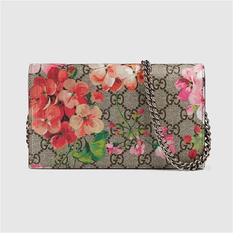 gucci blooms leather chain wallet|gucci blooms wallet for sale.